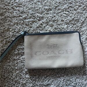 Coach Tan Wristlet with Logo
